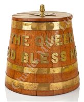 Lot 117 - A ROYAL NAVAL GROG CASK<br/>constructed of oak in...