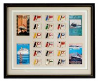 Lot 156 - A SET OF HAND-PAINTED WOOD FLAGS AND...