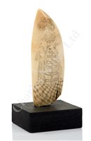 Lot 173 - Ø A FINE SAILORWORK SCRIMSHAW DECORATED WHALE...