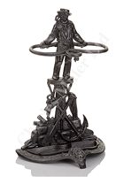 Lot 192 - A MARINE THEMED CAST IRON STICK STAND, 19TH...