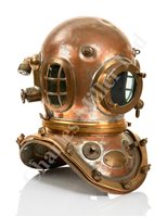 Lot 201 - A GOOD 12-BOLT COPPER & BRASS DIVING HELMET BY...
