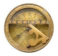 Lot 224 - A BRASS POCKET SUNDIAL BY JOHN COGGS, LONDON,...