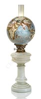 Lot 234 - A RARE 19TH CENTURY FRENCH GLASS OIL LAMP...