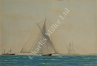 Lot 30 - RICHARD HENRY NEVILLE CUMMING (BRITISH, 1875-1911) - Big class yachts racing in the Solent