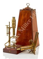 Lot 217 - A RARE 18TH CENTURY CUFF-TYPE MICROSCOPE...