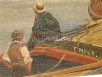 Lot 18 - ATTRIBUTED TO CHARLES NAPIER HEMY (BRITISH, 1841-1917) - Harbour scene in Newcastle
