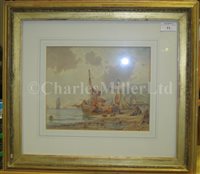 Lot 11 - FRANZ JOHANN WILHELM HÜNTEN (GERMAN, 1822-1887) - Dutch coastal scenes, a set of three