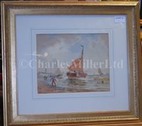Lot 11 - FRANZ JOHANN WILHELM HÜNTEN (GERMAN, 1822-1887) - Dutch coastal scenes, a set of three