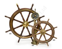 Lot 183 - AN EIGHT-SPOKE SHIP'S HELM BY MACTAGGART, SCOT & CO., EDINBURGH, CIRCA 1917
