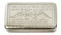 Lot 122 - A PRESENTATION SILVER SNUFF BOX, CIRCA 1835