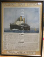 Lot 146 - AN ORIENT LINE AUSTRALIA TO ENGLAND SCHEDULE, CIRCA 1914; and a quantity of Orient Line ephemera