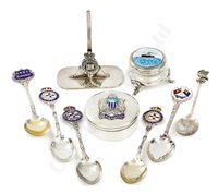Lot 149 - A COLLECTION OF COMMEMORATIVE SILVER AND ENAMEL LINER SILVER