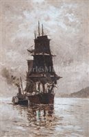 Lot 11 - ENGLISH SCHOOL, 19TH CENTURY <br/>A three-masted...