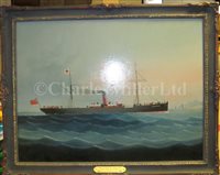 Lot 24 - CHINESE SCHOOL, CIRCA 1884 - S.S. 'Gulf of Papua' off the China Coast