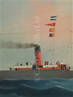 Lot 24 - CHINESE SCHOOL, CIRCA 1884 - S.S. 'Gulf of Papua' off the China Coast