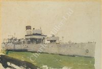 Lot 82 - δ WILLIAM DRING R.A. (BRITISH, 1904-1990) - Study of the paddlesteamer P.S. 'Lorna Doone'