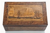Lot 69 - A MARINE-THEMED MARQUETRY ESCRITOIRE, CIRCA...