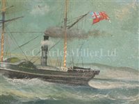 Lot 25 - J. MATENA (?DUTCH, EARLY 20th CENTURY ) - A little merchant steamship