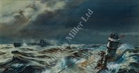 Lot 95 - δ GEOFF HUNT (BRITISH, B. 1948) - Submarines of World War II