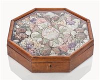 Lot 99 - A SHELL WORK VALENTINE<br/>geometric shell designs...