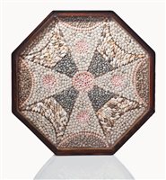 Lot 100 - A SAILOR'S SHELLWORK VALENTINE, BARBADOS,...