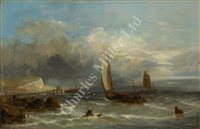 Lot 3 - WILLIAM HENRY WILLIAMSON (BRITISH, 1820-1883) - Coastal scenes with fishing boats, a set of four