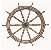 Lot 124 - A LARGE HELM FROM THE IRON BARQUE MARMION,...