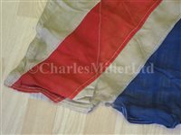 Lot 98 - A UNION FLAG FLOWN BY H.M.S. DUKE OF YORK DURING HER FAMOUS ACTION AGAINST S.M.S. SCHARNHORST, 26TH DECEMBER, 1943