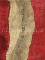 Lot 98 - A UNION FLAG FLOWN BY H.M.S. DUKE OF YORK DURING HER FAMOUS ACTION AGAINST S.M.S. SCHARNHORST, 26TH DECEMBER, 1943