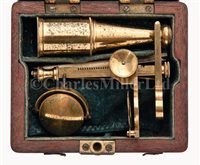 Lot 230 - AN EARLY 19TH-CENTURY LACQUERED BRASS...