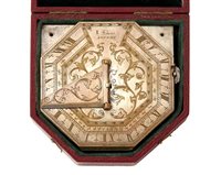 Lot 260 - A RARE SILVER-PLATED BRASS INCLINING DIAL BY...