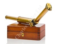 Lot 262 - A HAND-HELD SPECTROSCOPE, FRENCH, CIRCA 1890, and a hydrostatic balance