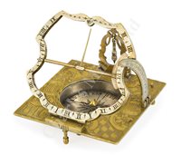 Lot 199 - A COMPASS SUNDIAL BY LORENZ GRASL, AUGSBURG, CIRCA 1770