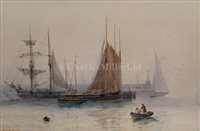 Lot 4 - ERNEST STUART (BRITISH, fl.1889-1915)<br/>A misty...