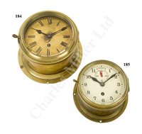 Lot 184 - A LATE 19TH CENTURY SHIP'S CLOCK