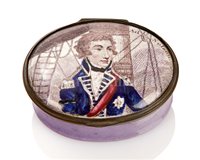 Lot 55 - A BILSTONWEAR SNUFF BOX CELEBRATING LORD...