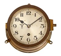 Lot 88 - A KRIEGSMARINE U-BOAT CLOCK<br/>the 6¼in. silvered...