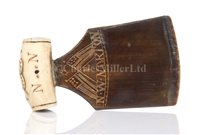 Lot 93 - Ø A RARE MARINE IVORY AND BALEEN TOBACCO...