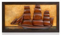 Lot 95 - A SAILOR'S HALF MODEL OF A FULLY RIGGED SHIP,...