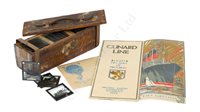 Lot 143 - "THE MAKING OF A MAMMOTH LINER": A SET OF MAGIC LANTERN LECTURE SLIDES DESCRIBING THE CONSTRUCTION AND INTERIOR OF R.M.S. AQUITANIA, CIRCA 1913