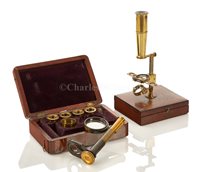 Lot 222 - A CARY-TYPE POCKET BOTONIST'S MICROSCOPE,...