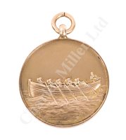 Lot 141 - A RARE GOLD CREW MEDAL FROM R.M.S. AQUITANIA, 1923