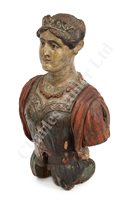 Lot 174 - AN ATTRACTIVE AMERICAN MERCHANTMAN PORTRAIT FIGUREHEAD, CIRCA 1880