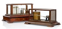 Lot 255 - AN EARLY 20TH CENTURY MAHOGANY BAROGRAPH FOR...