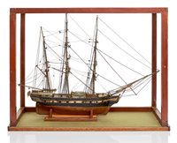 Lot 264 - A SAILOR'S SHIP MODEL OF A PACKET SHIP, CIRCA...