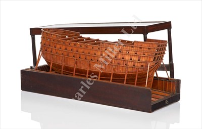 Lot 286 - A 15FT:1IN. SCALE FRAME MODEL FOR THE 120-GUN...