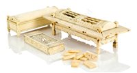 Lot 65 - AN EARLY 19TH CENTURY FRENCH NAPOLEONIC PRISONER-OF-WAR BONE DOMINO SET; and two other examples (one incomplete)