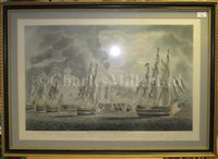Lot 55 - AFTER ROBERT DODD (BRITISH, 1748-1815) - Battle of Trafalgar; a set of four