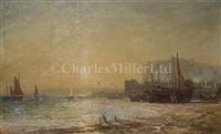 Lot 13 - JAMES FRANCIS DANBY (BRITISH, 1816-1875)<br/>Beach...