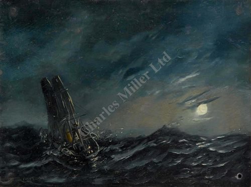 Lot 46 - FRED T. JANE (BRITISH, 1865-1916)<br/>Moonlit...